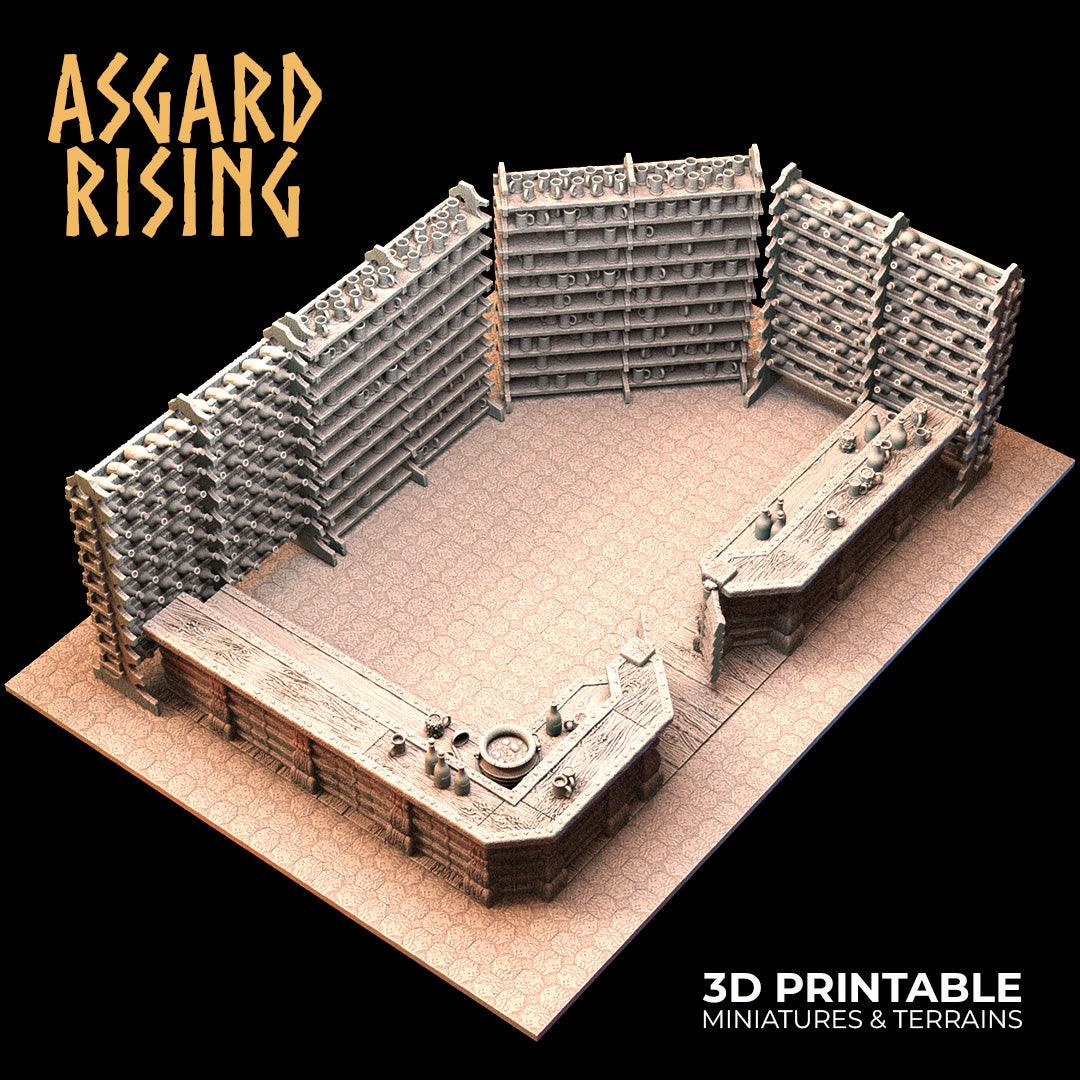 Asgard Rising Tavern Modular Terrain Set – 3D Printed 28mm 32mm D&D