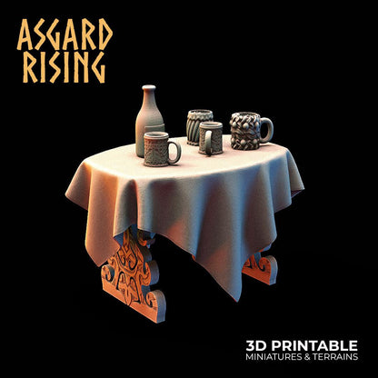 Asgard Rising Tavern Modular Terrain Set – 3D Printed 28mm 32mm D&D