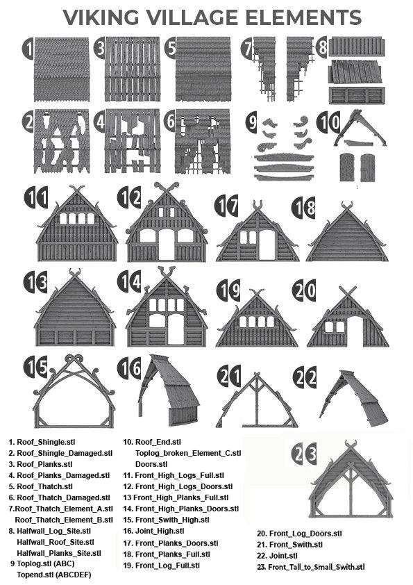 3D Printed Asgard Rising Viking Village Modular Set 28mm - 32mm Ragnarok D&D