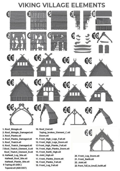 3D Printed Asgard Rising Viking Village Modular Set 28mm - 32mm Ragnarok D&D