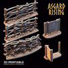 3D Printed Asgard Rising Wattle Fence Set With Gate 28mm - 32mm Ragnarok D&D