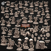 3D Printed Cast n Play 687 Vulcanic Terrain Vulcan Dwarves Set 28mm 32mm D&D