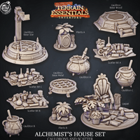 3D Printed Cast n Play Alchemist's House Cauldrons and Scatter Terrain Essentials 28mm 32mm D&D