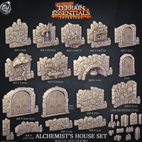 3D Printed Cast n Play Alchemist's House Walls and Doors Terrain Essentials 28mm 32mm D&D