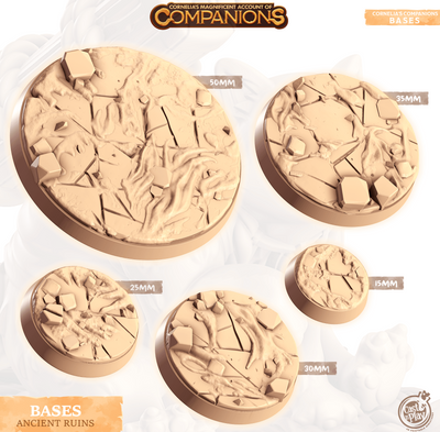 3D Printed Cast n Play Ancient Ruins Bases Companion's Bases - Master Pack Companions 28mm 32mm D&D