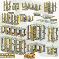 3D Printed Cast n Play Ancient Ruins - Modular Platforms Ancient Ruins Set 28mm 32mm D&D