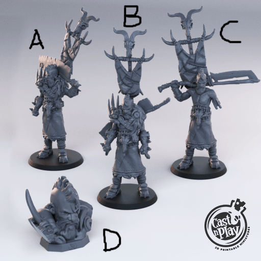 3D Printed Cast n Play - Bandit Captain Set 28mm 32mm D&D