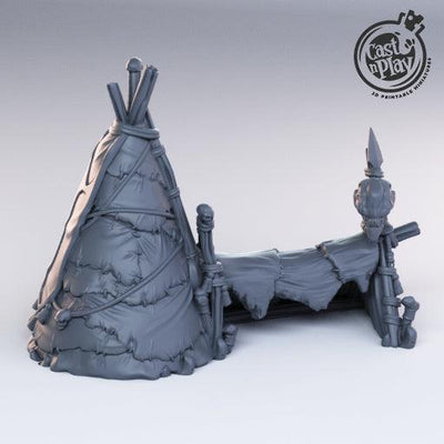3D Printed Cast n Play - Bandits Tent 28mm 32mm D&D