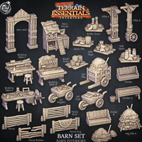 3D Printed Cast n Play Barn Interiors Terrain Essentials 28mm 32mm D&D
