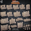 3D Printed Cast n Play Barn Walls and Doors Terrain Essentials 28mm 32mm D&D