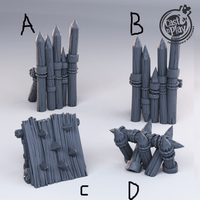3D Printed Cast n Play - Barricades 28mm 32mm D&D
