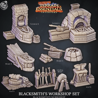 3D Printed Cast n Play Blacksmith's Workshop Terrain Essentials 28mm 32mm D&D