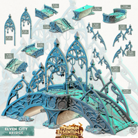 3D Printed Cast n Play Bridge Elven City Set Terrain Essentials Vol III Exteriors 28mm 32mm D&D