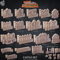 3D Printed Cast n Play Castle Walls And Doors Terrain Essentials 28mm 32mm D&D