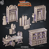 3D Printed Cast n Play Clothing And Tailoring Shop Terrain Essentials 28mm 32mm D&D