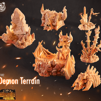 3D Printed Cast n Play Demon Terrain Set Depths of Hell 28mm 32mm D&D
