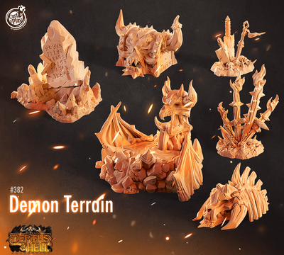 3D Printed Cast n Play Depths of Hell - Demon Terrain Set 28mm 32mm D&D