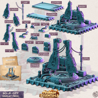 3D Printed Cast n Play Display Central Reactor Sci-Fi City Set Terrain Essentials Vol III Exteriors 28mm 32mm D&D