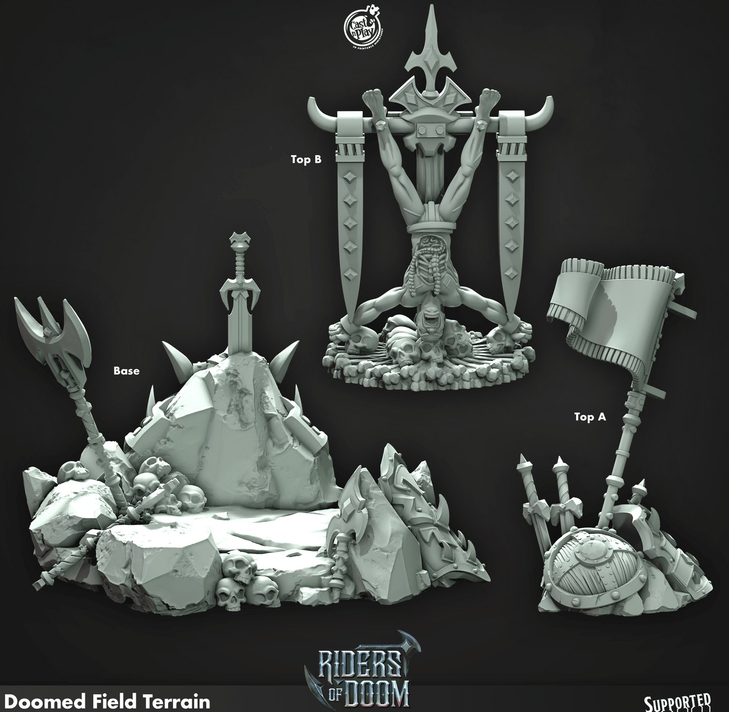 Cast n Play Doomed Field Terrain — Riders of Doom Set – 3D Printed 28mm 32mm D&D