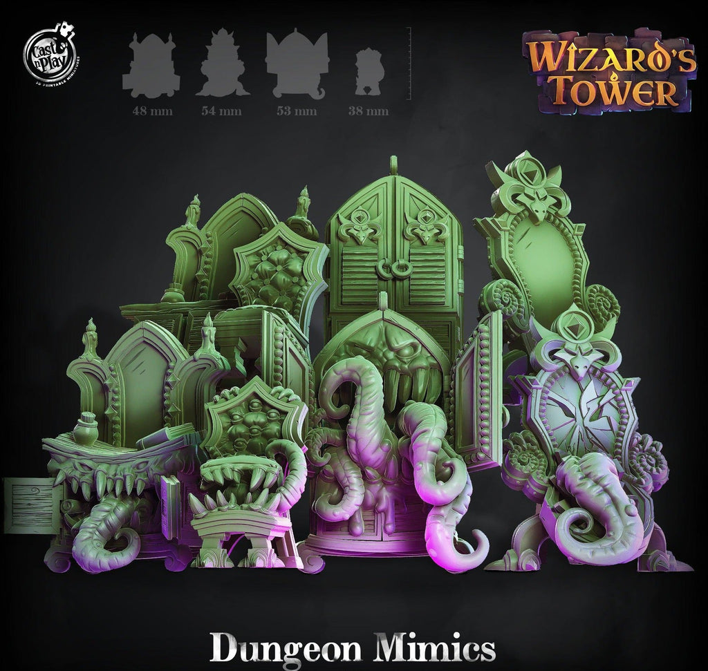 3D Printed Cast n Play Dungeon Mimics Set Wizard's Tower 28mm 32mm D&D