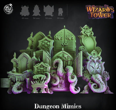 3D Printed Cast n Play Dungeon Mimics Set Wizard's Tower 28mm 32mm D&D