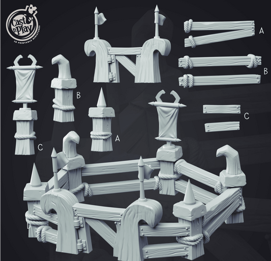 3D Printed Cast n Play - Fighting Pit 28mm 32mm D&D