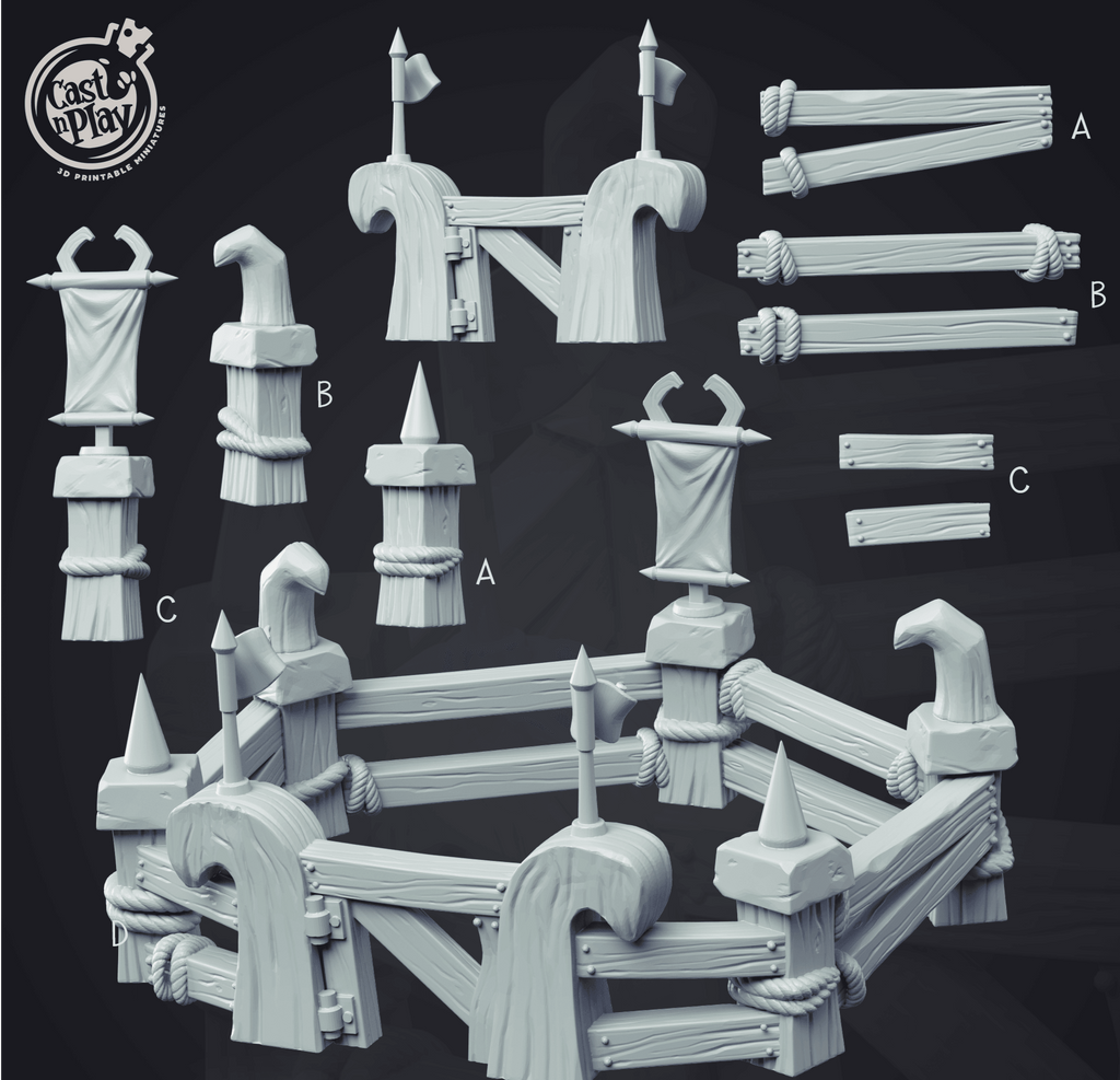 3D Printed Cast n Play - Fighting Pit 28mm 32mm D&D