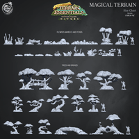 3D Printed Cast n Play Flowers Bamboo and Ponds Oriental Terrain Set Terrain Essentials Nature 28mm 32mm D&D