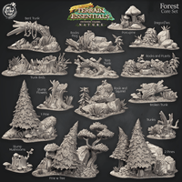 3D Printed Cast n Play Forest Core Set Forest Terrain Set Terrain Essentials Nature 28mm 32mm D&D
