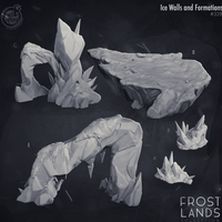 3D Printed Cast n Play Frostlands - Arctic Ice Wall Scatter Terrain 28mm 32mm D&D
