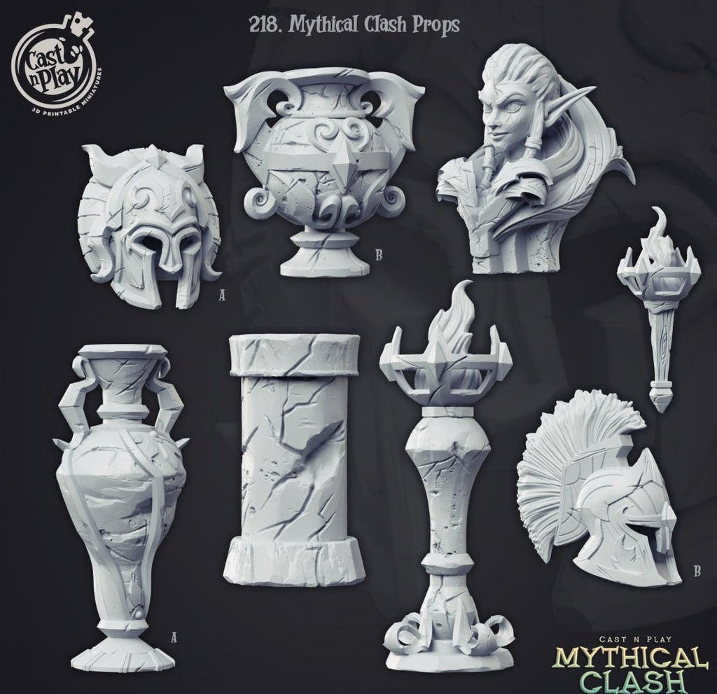 3D Printed Cast n Play  Greek Temple Props  28mm 32mm D&D