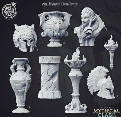 3D Printed Cast n Play  Greek Temple Props  28mm 32mm D&D