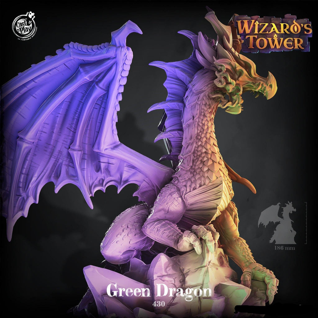 3D Printed Cast n Play Green Dragon Wizard's Tower 28 32mm D&D