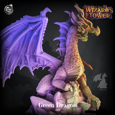 3D Printed Cast n Play Green Dragon Wizard's Tower 28 32mm D&D