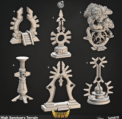 3D Printed Cast n Play High Sanctuary Terrain Shields of Dawn 28mm 32mm D&D