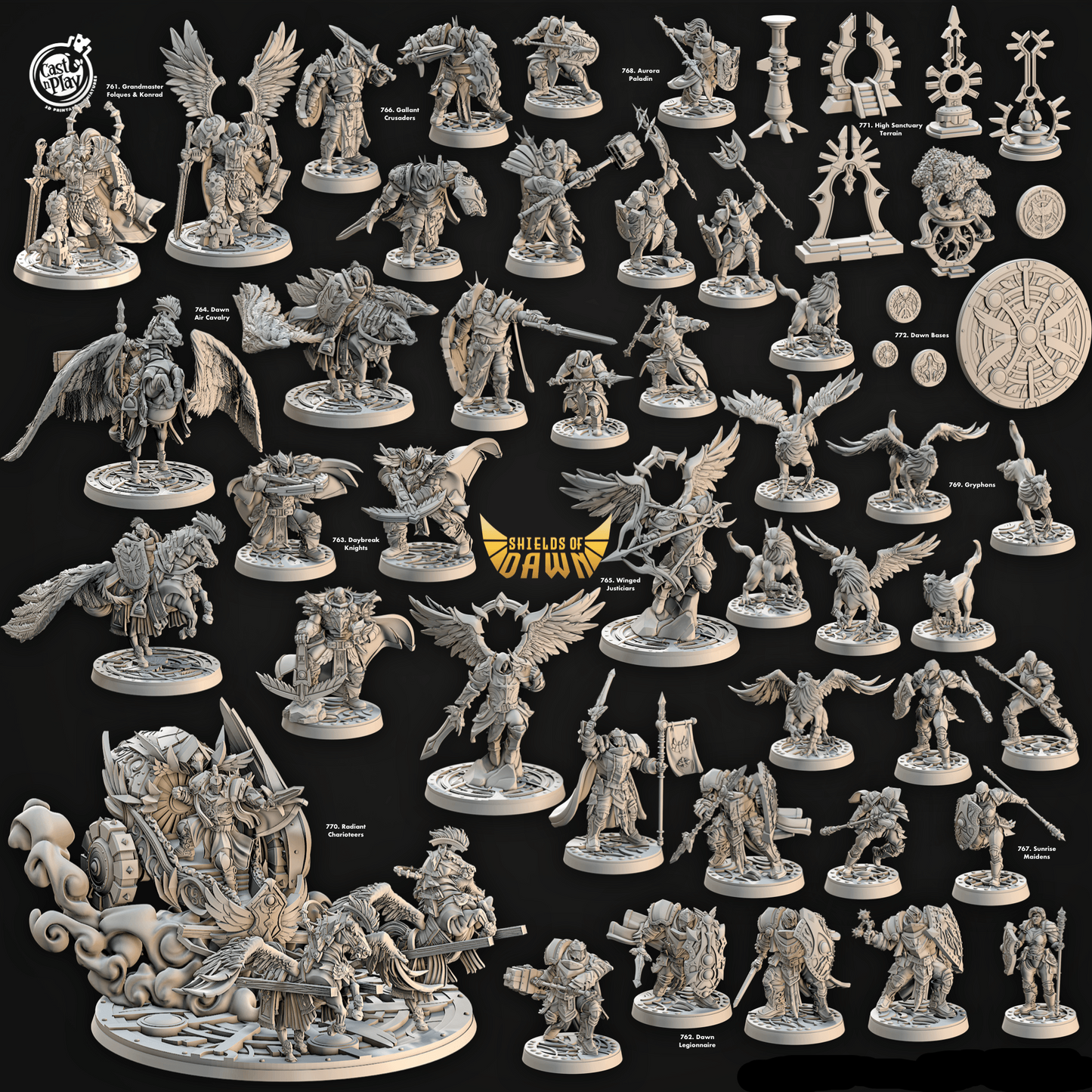 3D Printed Cast n Play High Sanctuary Terrain Shields of Dawn 28mm 32mm D&D