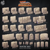 3D Printed Cast n Play House Walls and Doors Terrain Essentials 28mm 32mm D&D