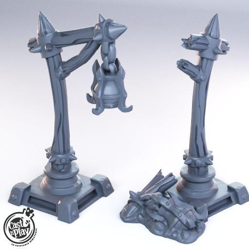 3D Printed Cast n Play - Lamp Posts 28mm 32mm D&D