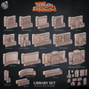 3D Printed Cast n Play Library Walls and Doors Terrain Essentials 28mm 32mm D&D