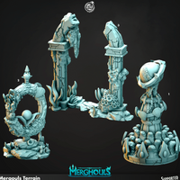 3D Printed Cast n Play Merghouls Merghouls Terrain 28mm 32mm D&D