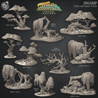 3D Printed Cast n Play Swamp Terrain Trees and more Trees Set Terrain Essentials Nature 28mm 32mm D&D
