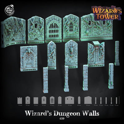 3D Printed Cast n Play Wizard's Dungeon Walls Wizards Tower 28mm 32mm D&D