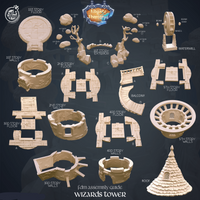 3D Printed Cast n Play Wizard's Tower Kingdom Of Thamarya 28mm 32mm D&D