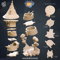 3D Printed Cast n Play Wizard's Tower Kingdom Of Thamarya 28mm 32mm D&D
