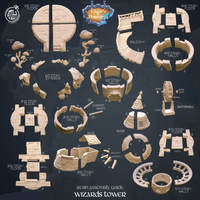 3D Printed Cast n Play Wizard's Tower Kingdom Of Thamarya 28mm 32mm D&D