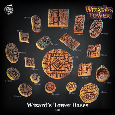 3D Printed Cast n Play Wizards Tower Bases Set 28mm 32mm D&D