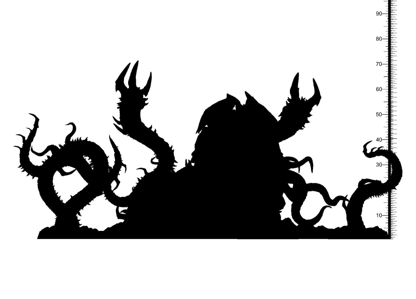 3D Printed Clay Cyanide Thaug Tentacle Monster Hyborean Age 28mm -32mm Ragnarok D&D