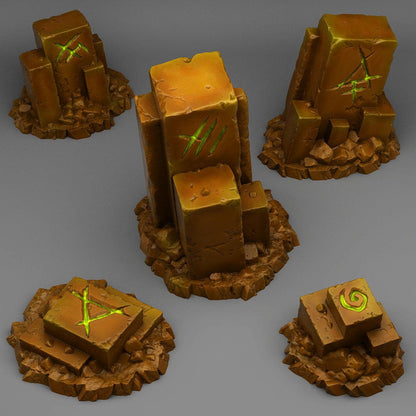 3D Printed Fantastic Plants and Rocks Ancient Magic Stones 28mm - 32mm D&D Wargaming