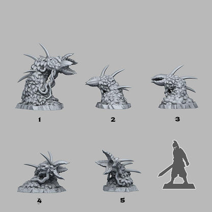 3D Printed Fantastic Plants and Rocks Carnivorous Hedges 28mm - 32mm D&D Wargaming
