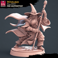 3D Printed STL Miniatures Wizard Set 28 - 32mm War Gaming D&D